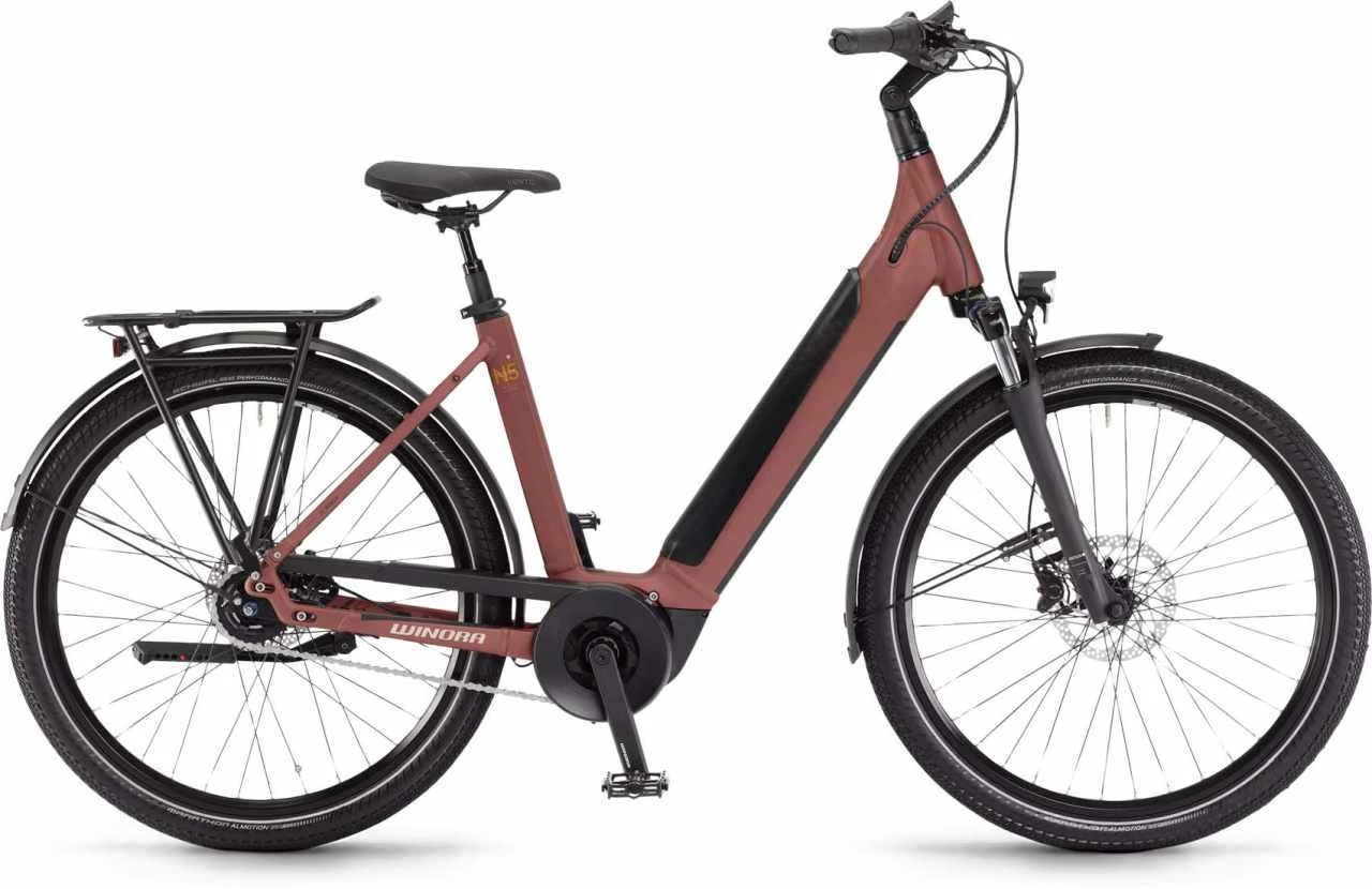 Winora Sinus N5f Maroonred Matt E-Bike Trekkingrad Tiefeinsteiger