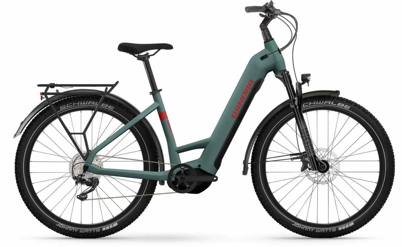 Winora Yucatan X12 Metallic Stone Blue Matte E-Bike Trekkingrad Tiefeinsteiger