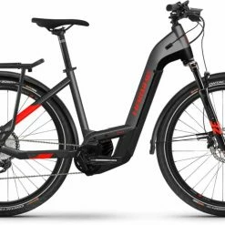Haibike Trekking 9 I625Wh Anthracite/red E-Bike Trekkingrad Tiefeinsteiger
