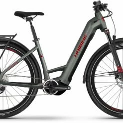Haibike Trekking 5 Olive/red Gloss E-Bike Trekkingrad Tiefeinsteiger
