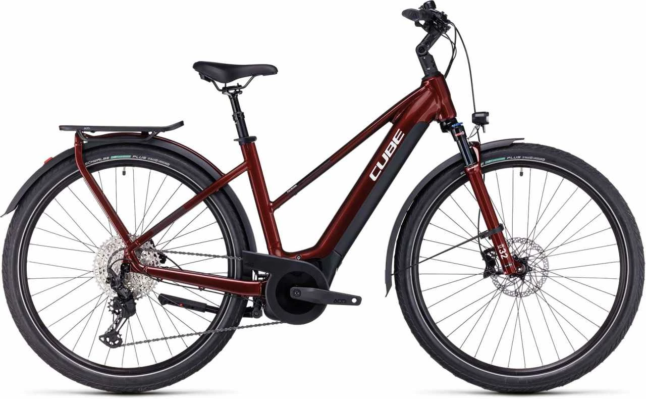 Cube Touring Hybrid EXC 625 Red N White E-Bike Trekkingrad Damen