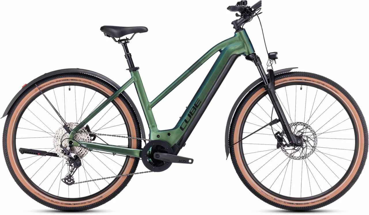 Cube Nuride Hybrid SLX 750 Allroad Verde N Black E-Bike Trekkingrad Damen