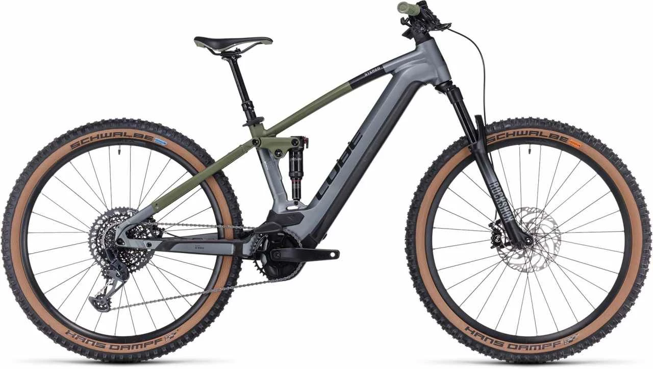 Cube Stereo Hybrid 120 TM 750 Flashgrey N Olive E-Bike Fully Mountainbike