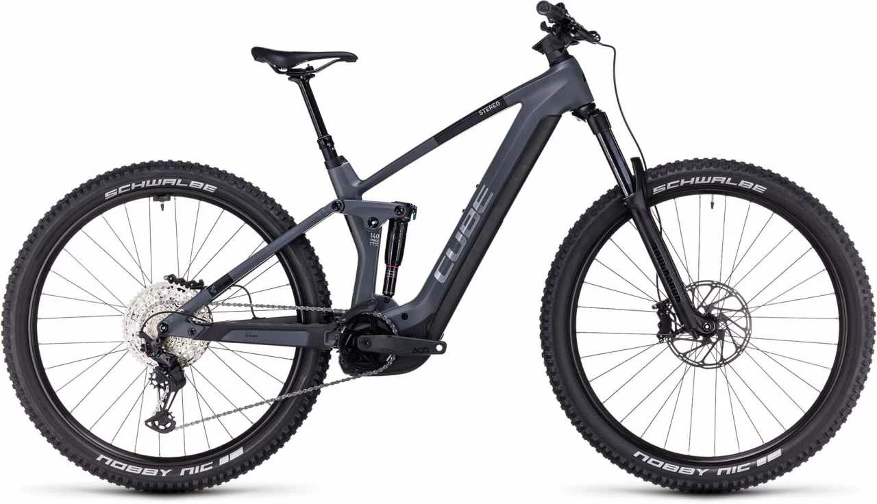 Cube Stereo Hybrid 140 HPC Race 750 Grey N Chrome E-Bike Fully Mountainbike