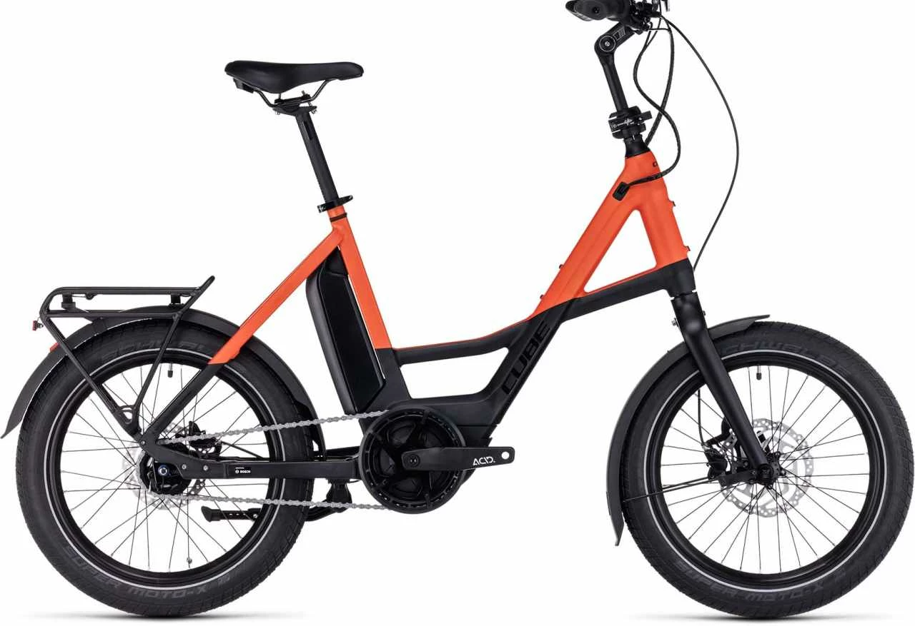 Cube Compact Hybrid 500 Black N Sparkorange E-Bike Kompaktrad