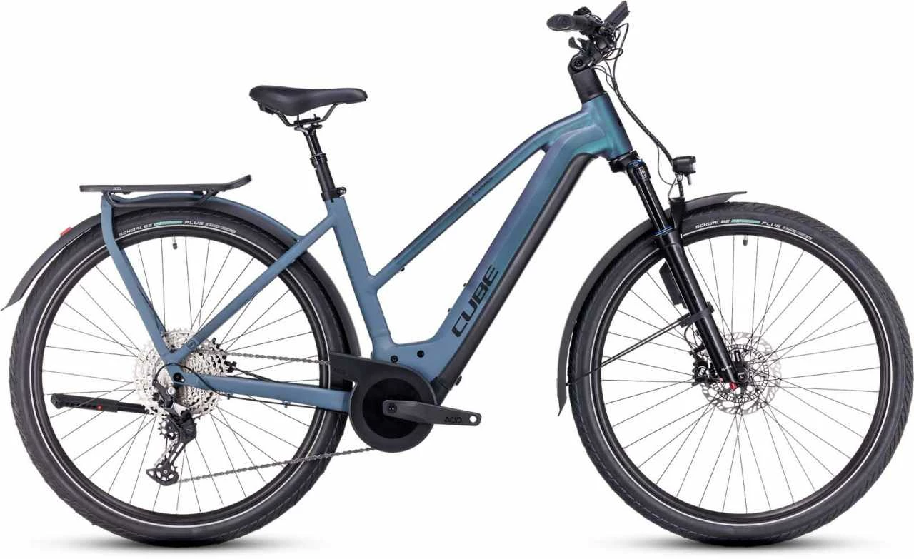 Cube Kathmandu Hybrid ABS 750 Smaragdgrey N Blue E-Bike Trekkingrad Damen
