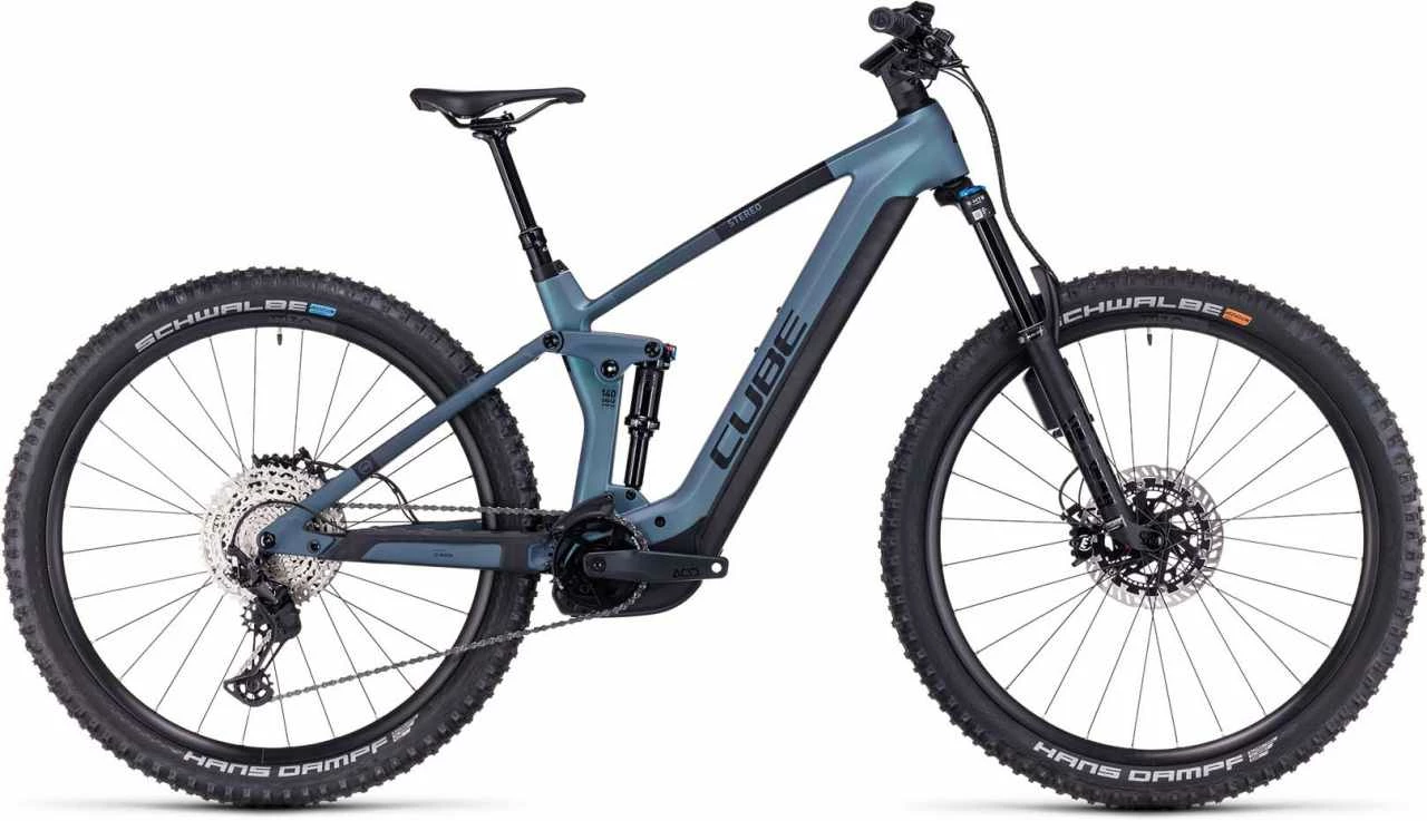 Cube Stereo Hybrid 140 HPC ABS 750 Smaragdgrey N Blue E-Bike Fully Mountainbike
