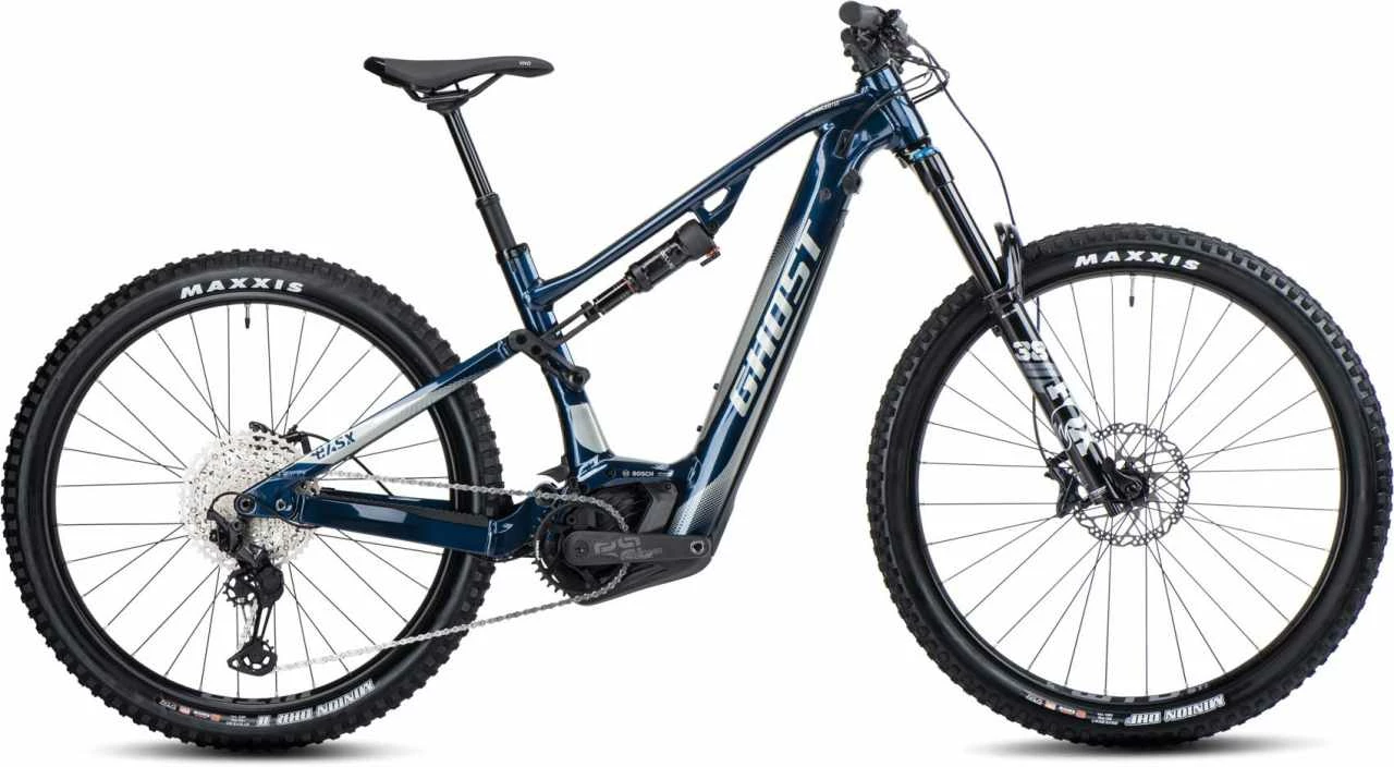 Ghost E-ASX 160 Advanced AL Dark Blue Pearl / Light Grey Pearl Glossy E-Bike Fully Mountainbike