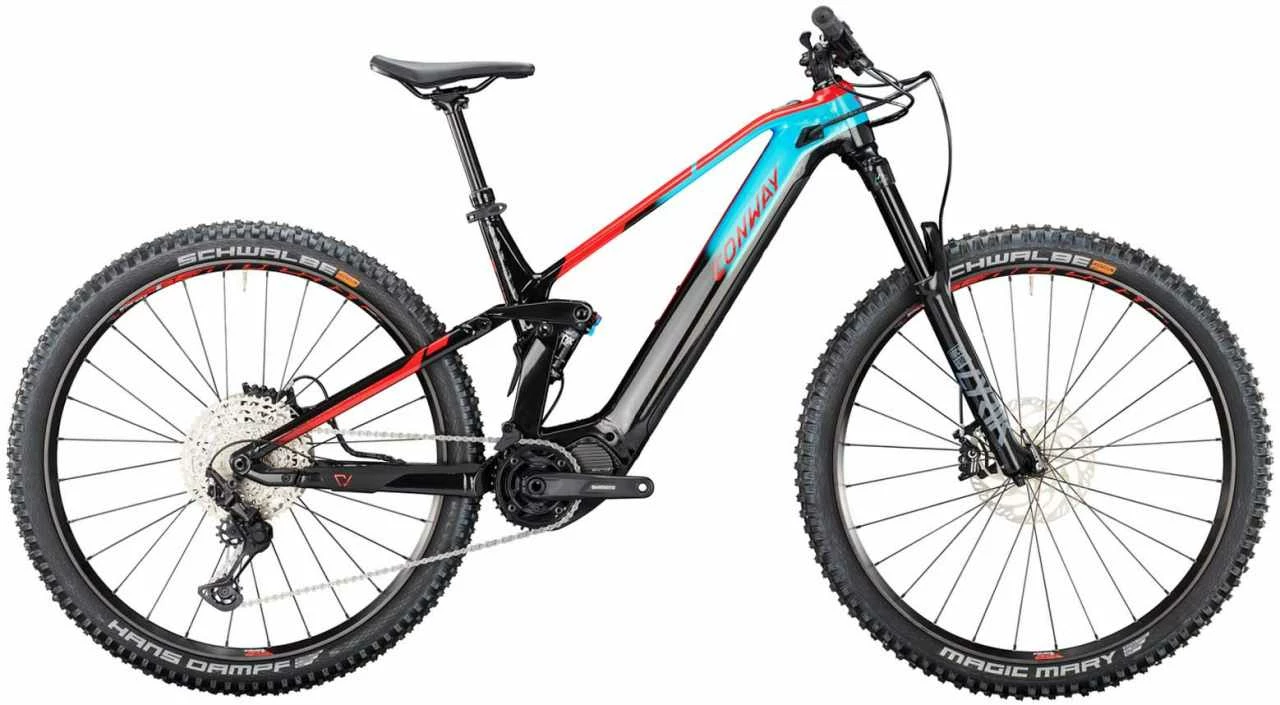 Conway EWME 4.9 720 Turquoise Fade / Red E-Bike Fully Mountainbike