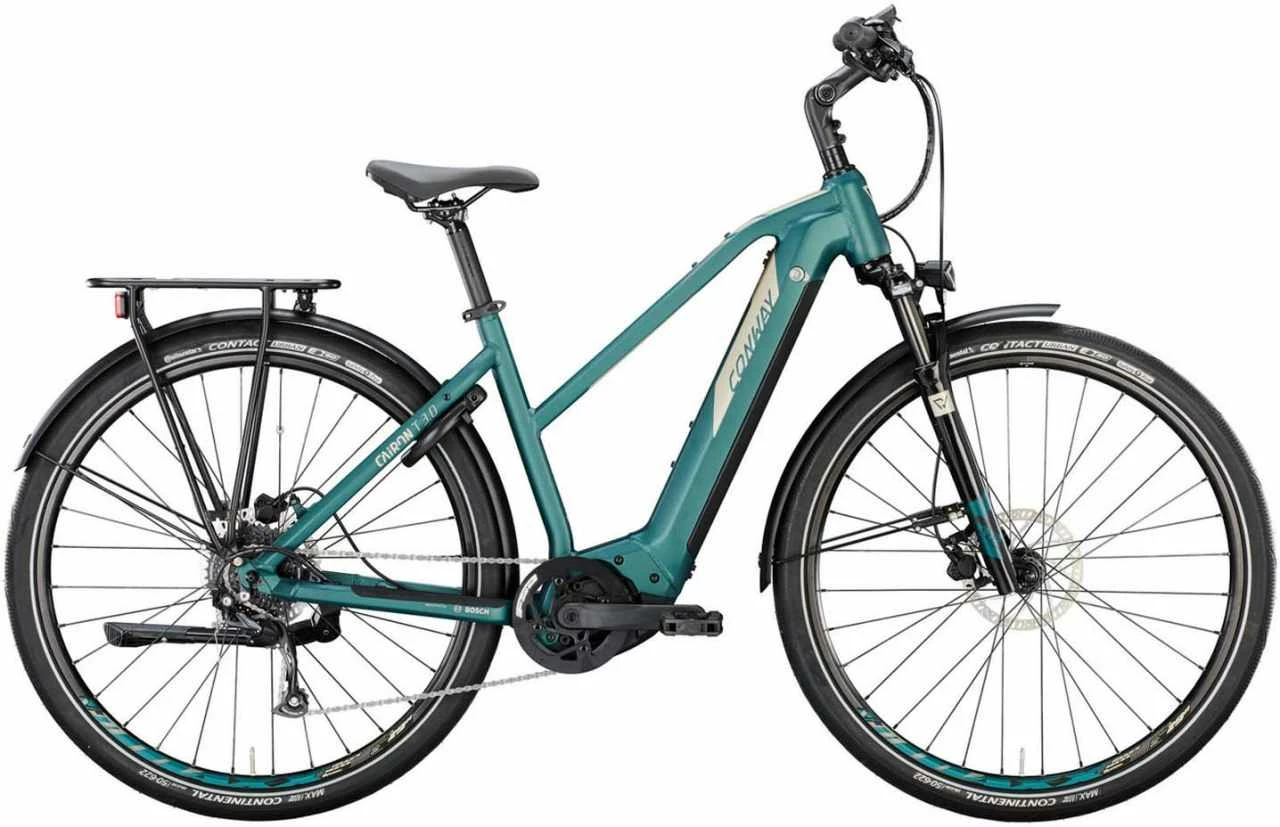 Conway Cairon T 3.0 625 Moos Metallic Matt / Platin Matt E-Bike Trekkingrad Damen